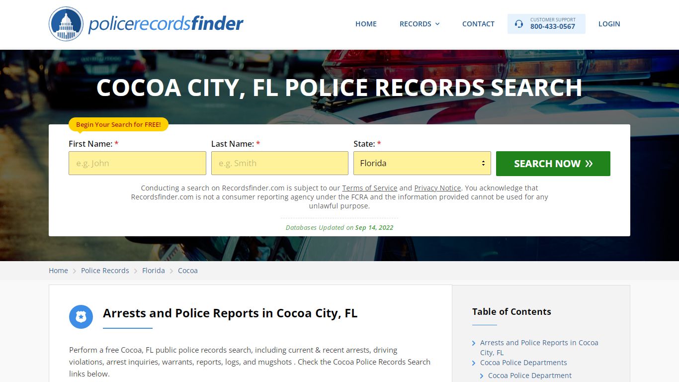 Cocoa, Brevard County, FL Police Reports & Police Department Records